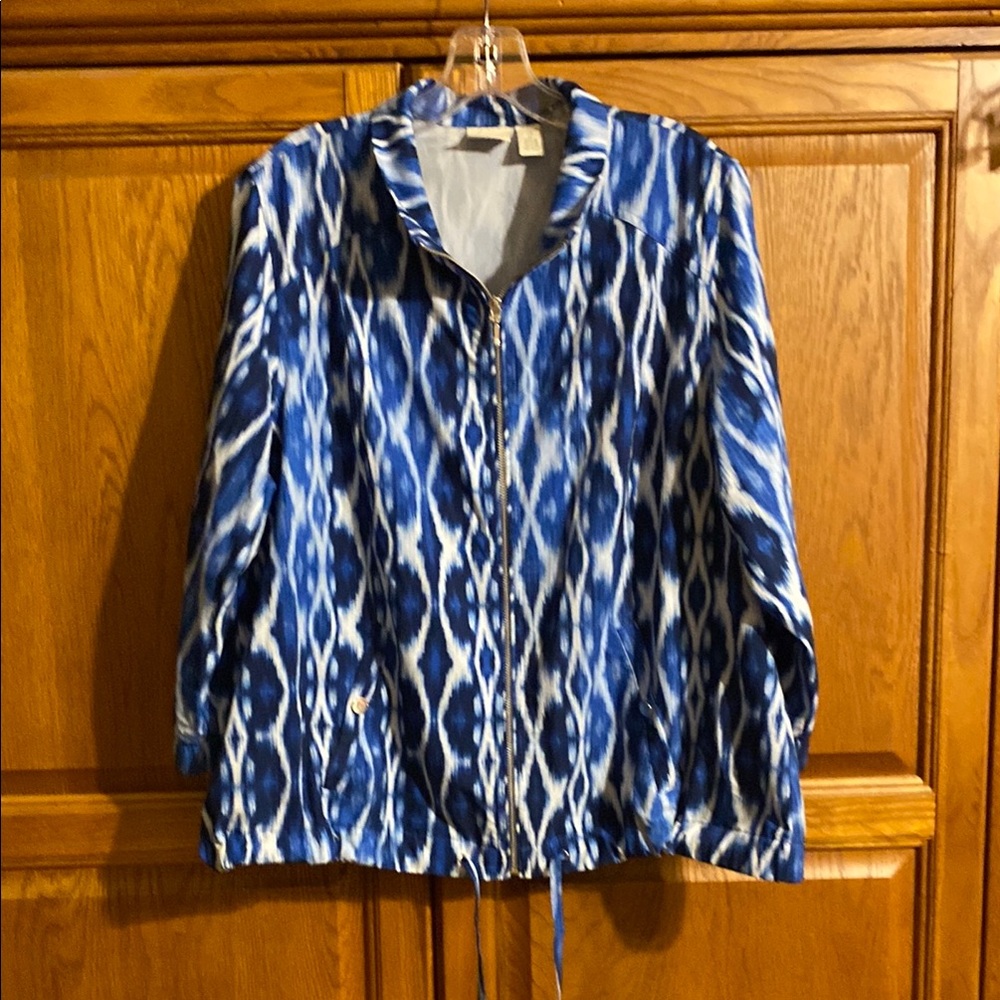 Chico's Blue Patterned Jacket. Euc. - image 1